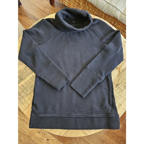 SAINT + SOFIA Women’s Sweater Sz 8 Black 100% Organic Cotton Long Line Roll Neck - Picture 1 of 5